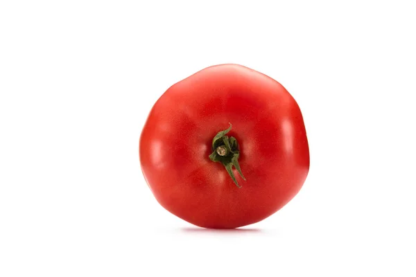 Close up view of fresh tomato isolated on white — Stock Photo