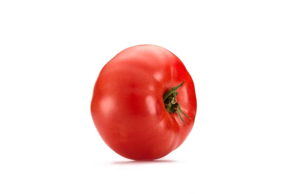 Close up view of fresh tomato isolated on white — Stock Photo