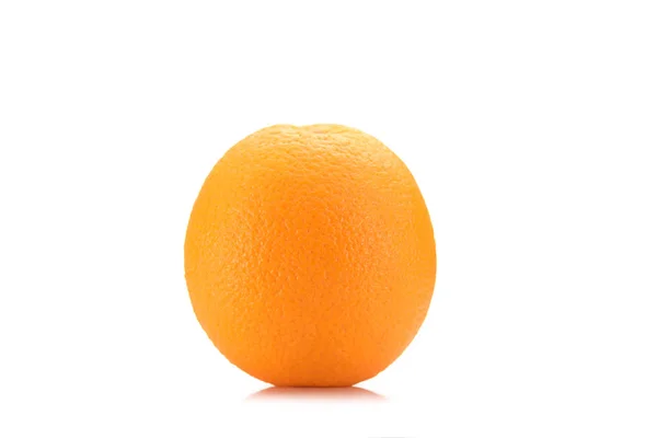 Close up view of fresh wholesome orange isolated on white — Stock Photo