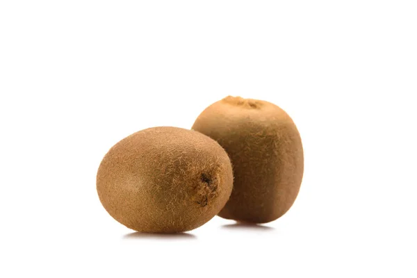 Close up view of wholesome kiwi fruits isolated on white — Stock Photo