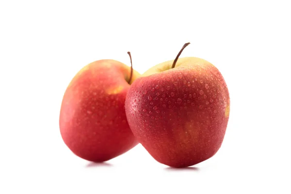 Close up view of arranged wholesome apples isolated on white — Stock Photo