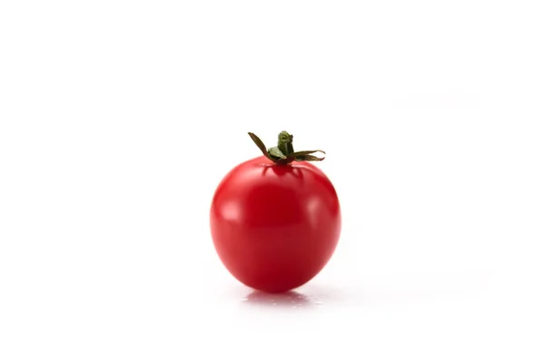 Close up view of ripe cherry tomato isolated on white — Stock Photo