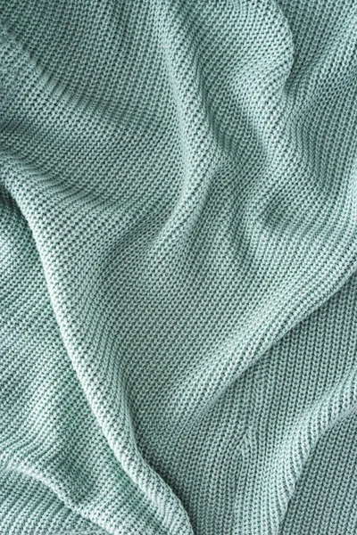 Vista de perto de tecido de lã ondulado cinza como fundo — Fotografia de Stock