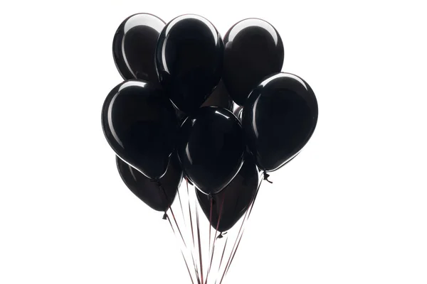 Bunch of black balloons isolated on white for black friday sale — Stock Photo