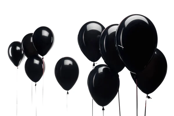 Black balloons isolated on white background for black friday — Stock Photo