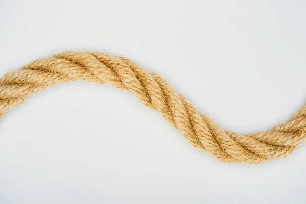 Elevated view of nautical rope isolated on white — Stock Photo