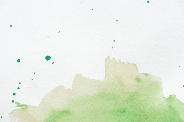 Abstract green watercolor background with splatters — Stock Photo