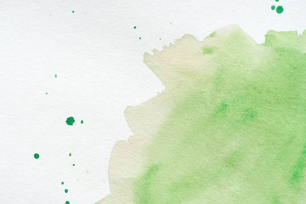 Abstract green watercolor background with splatters — Stock Photo