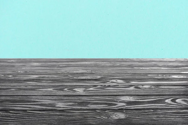 Gabarit de parquet gris sur fond turquoise — Photo de stock