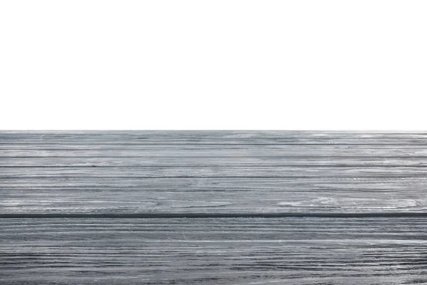 Modelo de piso de madeira cinza no fundo branco — Fotografia de Stock