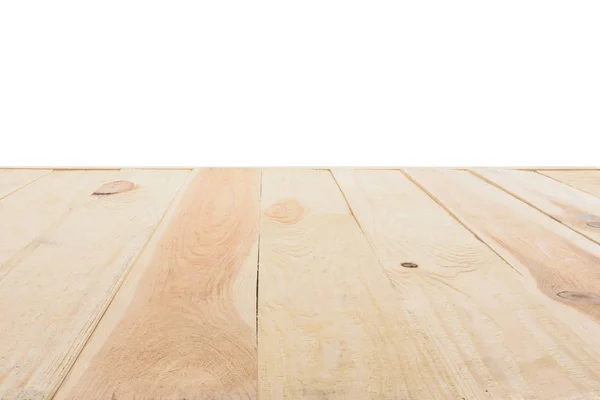 Template of beige wooden floor made of planks on white background — Stock Photo