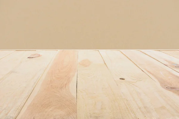 Template of beige wooden floor made of planks on dark beige background — Stock Photo