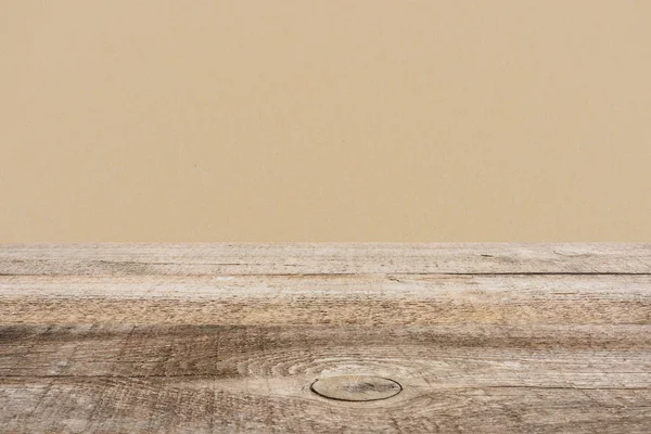 Template of brown wooden floor with dark beige on background — Stock Photo