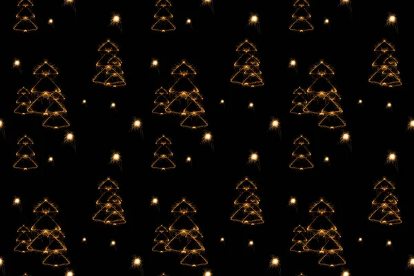 Full frame of fir tree light sings on black backdrop — Stock Photo