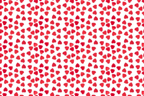Beaux cœurs rouges décoratifs isolés sur fond blanc, concept de Saint Valentin — Photo de stock