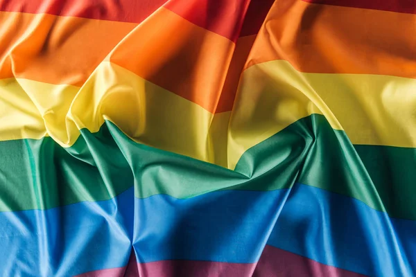 Top view of creased lgbt rainbow, lgbt concept — Stock Photo