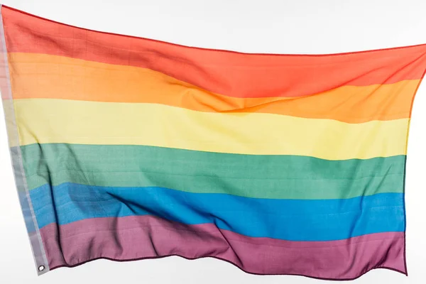 Lgbt pride drapeau arc-en-ciel isolé sur blanc — Photo de stock