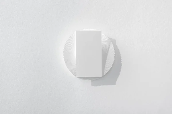 Top view of blank card on white background — Stock Photo