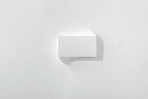 Top view of blank card on white background with copy space — Stock Photo