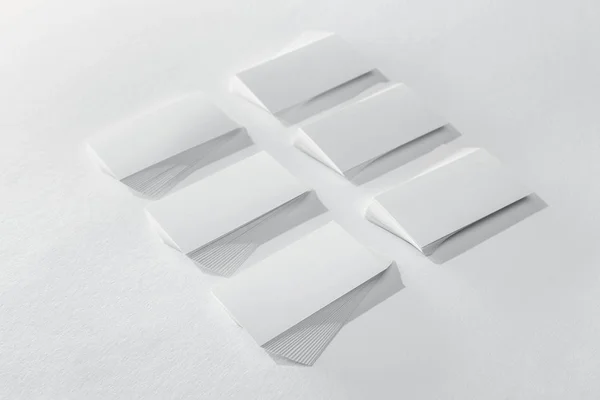 Empty cards on white background with copy space — Stock Photo