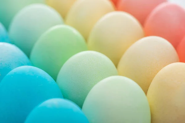 Close up of pastel painted easter eggs — Stock Photo