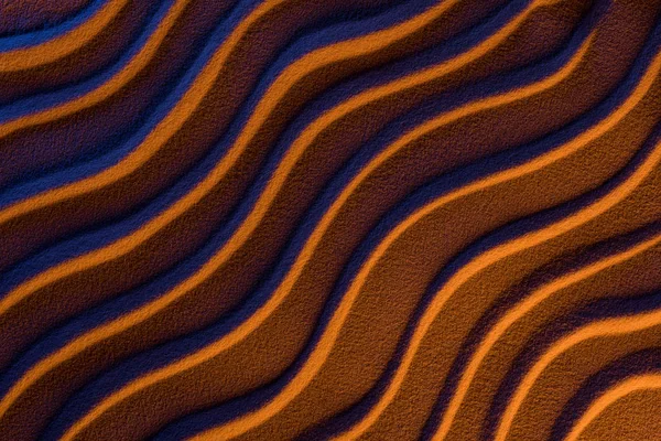 Vista superior de fundo ondulado abstrato com areia e filtro de cor — Fotografia de Stock