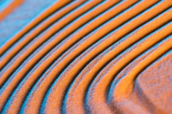 Закрыть вид текстурированного песчаного фона с линиями и цветовым фильтром — стоковое фото