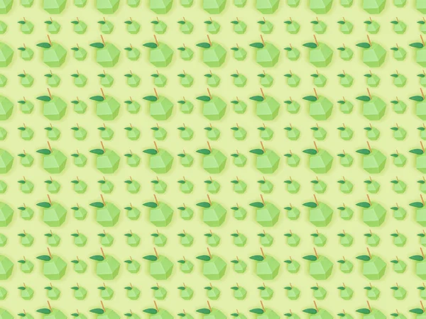 Draufsicht des strukturierten Musters mit handgeschöpften Papieräpfeln isoliert auf grün — Stock Photo