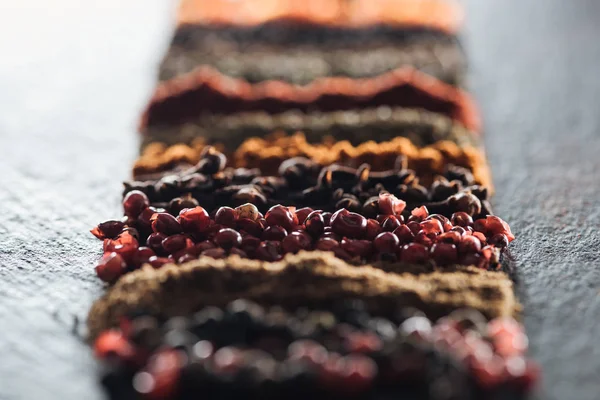 Close up view of traditional bright indian spices — Stock Photo