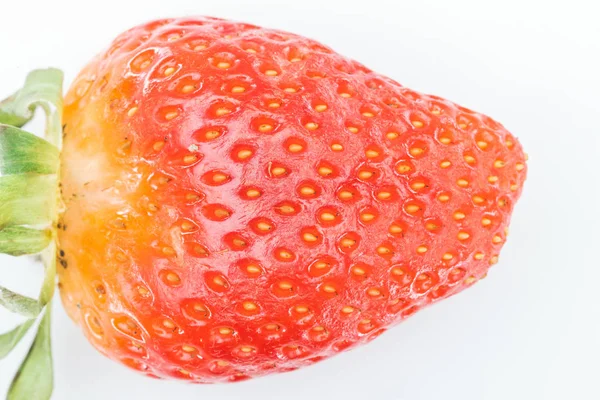 Close up view of fresh whole ripe red strawberry on white background — Stock Photo