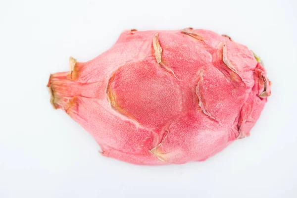 Top view of exotic whole ripe pitaya on white background — Stock Photo