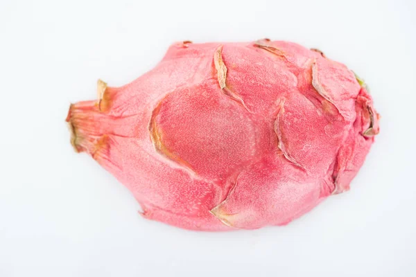 Draufsicht auf exotische ganze reife Pitaya auf weißem Hintergrund — Stockfoto