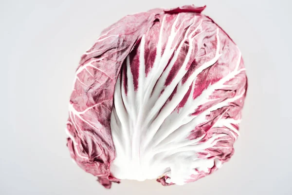 Top view of fresh bright whole red cabbage isolated on white — Stock Photo