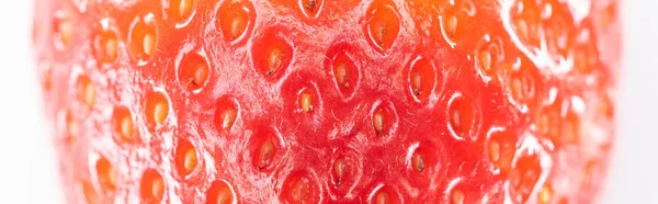 Tiro panorâmico de morango vermelho maduro inteiro fresco — Fotografia de Stock