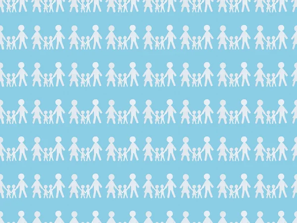 Patrón de fondo sin costuras con las familias de corte de papel blanco en azul, concepto de Día de la Independencia - foto de stock