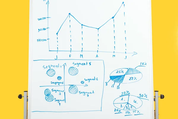 Grafica e diagrammi su lavagna bianca — Foto stock