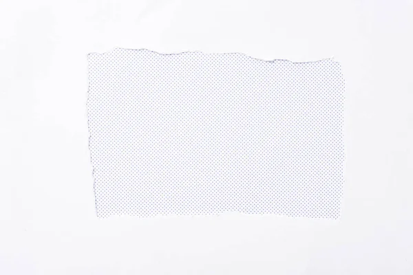 Polka dot fundo branco no buraco de papel rasgado branco — Fotografia de Stock