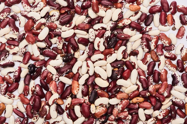 Top view of mix of raw organic beans — Stock Photo