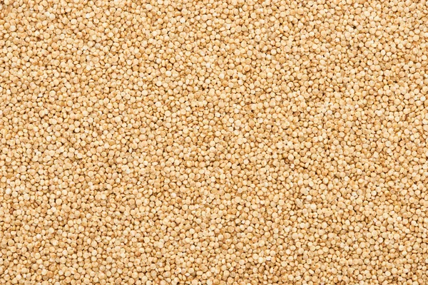 Vista dall'alto dei semi grezzi di quinoa bianca biologica — Foto stock