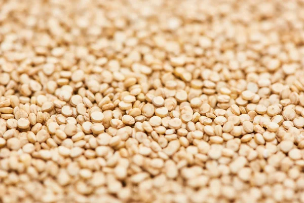 Vue rapprochée des graines de quinoa blanches non transformées — Photo de stock