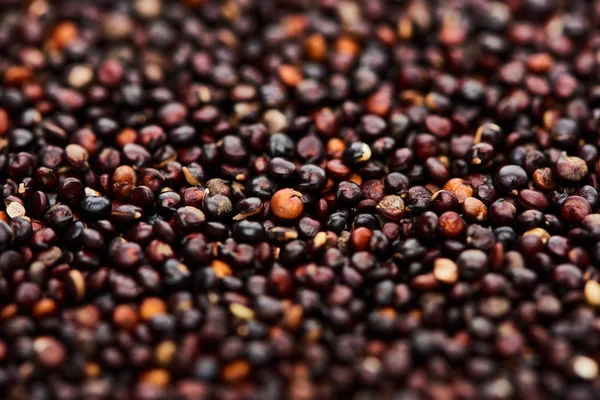 Vista da vicino della quinoa nera biologica non trasformata — Foto stock