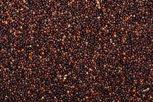 Vista dall'alto dei semi di quinoa nera biologica cruda — Foto stock