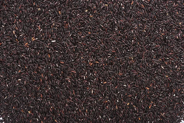 Top view of raw organic black rice — Stock Photo