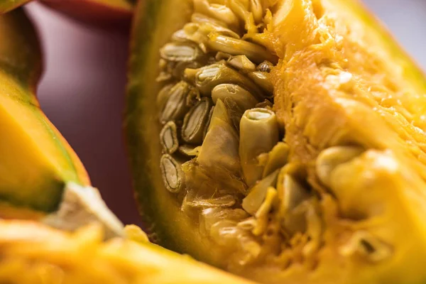 Close up view of ripe pumpkin piece — Stock Photo