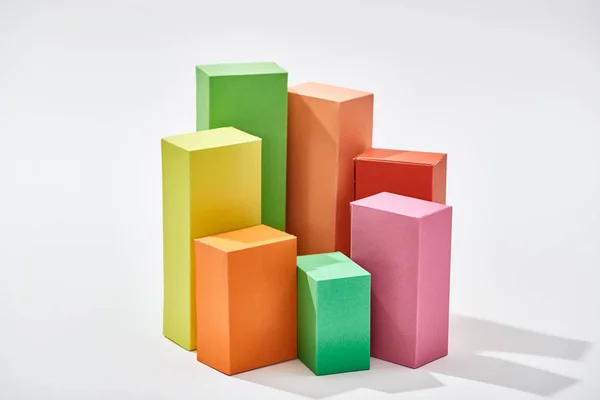 Colorful blocks of statistic chart on white background — Stock Photo