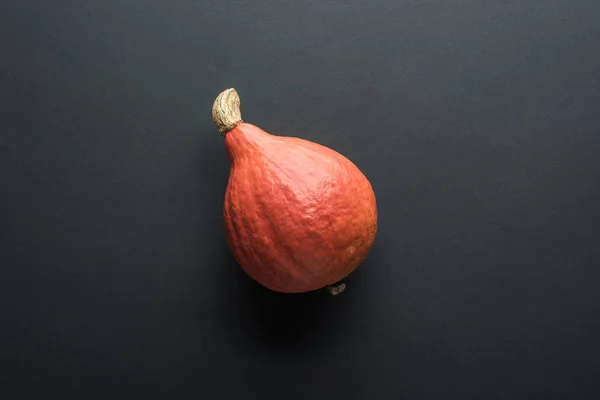 Top view of Halloween pumpkin on black background — Stock Photo