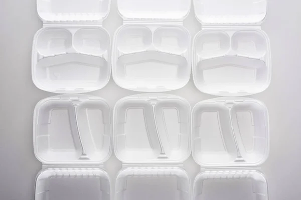 Top view of empty eco packages on white background — Stock Photo