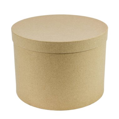 Beyaz arkaplanda Kraft hediye kutusu