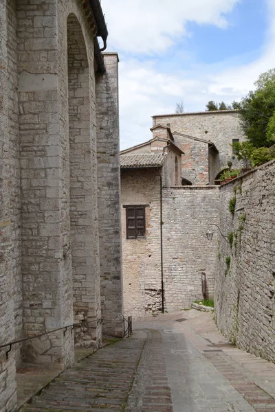 Mała Aleja Gubbio Włochy — Zdjęcie stockowe