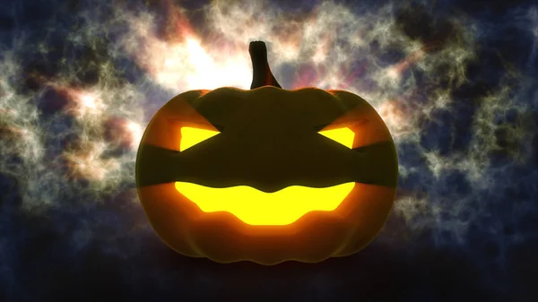 Calabaza de halloween con luz de vela en el interior —  Fotos de Stock